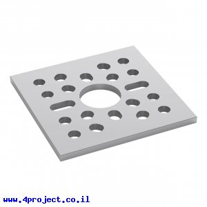 לוח מחורר תבנית goBILDA,  מידות 48x48 מ"מ, חור אחד, אלומיניום