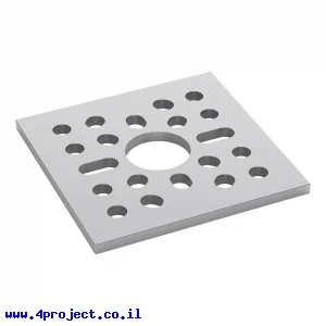 לוח מחורר תבנית goBILDA,  מידות 48x48 מ"מ, חור אחד, אלומיניום