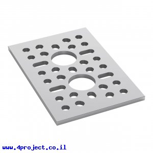 לוח מחורר תבנית goBILDA,  מידות 48x72 מ"מ, 1x2 חורים, אלומיניום