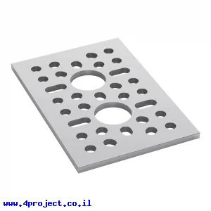 לוח מחורר תבנית goBILDA,  מידות 48x72 מ"מ, 1x2 חורים, אלומיניום