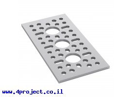 תמונה של מוצר לוח מחורר תבנית goBILDA,  מידות 48x96 מ"מ, 1x3 חורים, אלומיניום