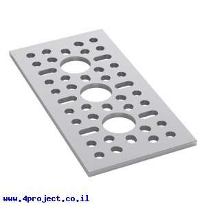 לוח מחורר תבנית goBILDA,  מידות 48x96 מ"מ, 1x3 חורים, אלומיניום