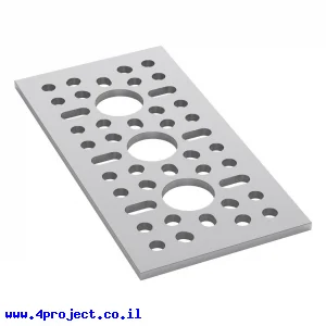 לוח מחורר תבנית goBILDA,  מידות 48x96 מ"מ, 1x3 חורים, אלומיניום