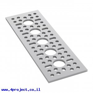 לוח מחורר תבנית goBILDA,  מידות 48x144 מ"מ, 1x5 חורים, אלומיניום