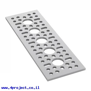 לוח מחורר תבנית goBILDA,  מידות 48x144 מ"מ, 1x5 חורים, אלומיניום
