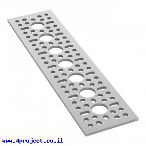לוח מחורר תבנית goBILDA,  מידות 48x192 מ"מ, 1x7 חורים, אלומיניום