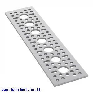 לוח מחורר תבנית goBILDA,  מידות 48x192 מ"מ, 1x7 חורים, אלומיניום