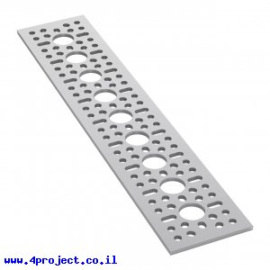 לוח מחורר תבנית goBILDA,  מידות 48x240 מ"מ, 1x9 חורים, אלומיניום
