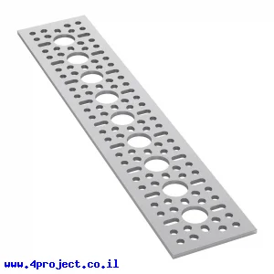 לוח מחורר תבנית goBILDA,  מידות 48x240 מ"מ, 1x9 חורים, אלומיניום