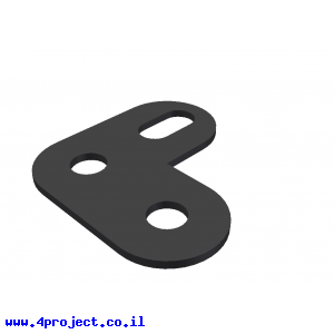 חיבור זוית 90 מעלות 2x2 חורים - חור מוארך