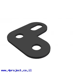 חיבור זוית 90 מעלות 2x2 חורים - חור מוארך