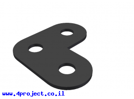 תמונה של מוצר חיבור זוית 90 מעלות 2x2 חורים - פינות עגולות