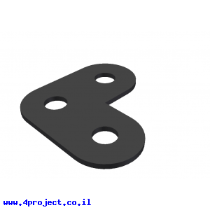 חיבור זוית 90 מעלות 2x2 חורים - פינות עגולות