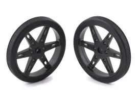 תמונה של מוצר גלגל 60x8 מ"מ שחור לציר מנוע סרוו 21T - ערכה של 2