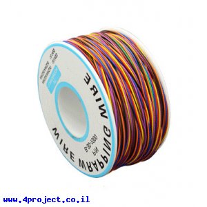 חוט WireWrap חד גידי - AWG30 - צבעוני - 250 מטר