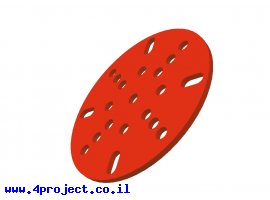 תמונה של מוצר פלטה עגולה 63 מ"מ - אדום
