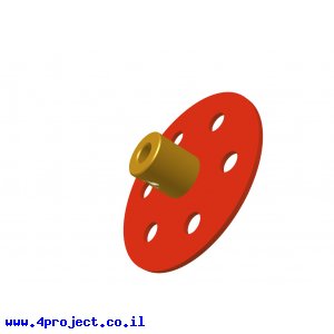 פלטה עגולה 39 מ"מ עם רכזת 4 מ"מ - 6 חורים