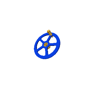 גלגל יד 50 מ"מ עם רכזת וידית
