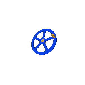 גלגל יד 63 מ"מ עם רכזת וידית