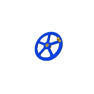 גלגל יד 63 מ"מ עם רכזת וידית
