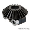 גלגל שיניים מתהדק Miter MOD1 לציר REX 8 מ"מ, 45 מעלות, פלדה - 24 שיניים