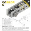 גלגל שיניים מתהדק Miter MOD1 לציר REX 8 מ"מ, 45 מעלות, פלדה - 24 שיניים