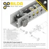 גלגל שיניים מתהדק Miter MOD1 לציר REX 8 מ"מ, 45 מעלות, פלדה - 24 שיניים