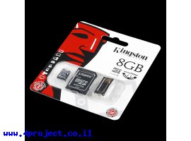 תמונה של מוצר זכרון microSD - 8GB + מתאם