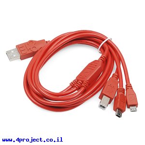כבל USB תלת ראשי