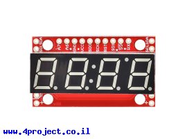 תמונה של מוצר 7Segment לבן, 4 ספרות, 10 מ"מ, ממשק טורי