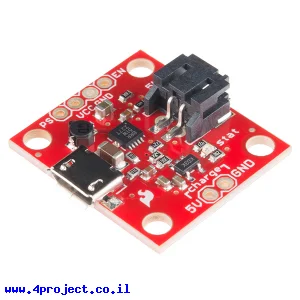 מטען סוללות LiPoly תא אחד + ממיר מתח 3.3/5V