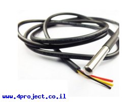 תמונה של מוצר חיישן טמפרטורה דיגיטלי DS18B20 מוגן מים (מתכת)