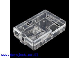 תמונה של מוצר מארז פלסטיק לכרטיסי Raspberry PI דגם B - שקוף