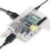 מארז פלסטיק לכרטיסי Raspberry PI דגם B - שקוף