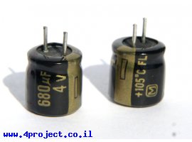 תמונה של מוצר קבל אלקטרוליטי 680 מיקרו 4 וולט