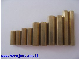 תמונה של מוצר ספייסר פליז נקבה/נקבה M3 - אורך 40 מ"מ