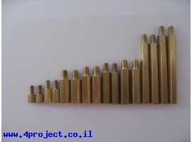 תמונה של מוצר ספייסר פליז זכר/נקבה M3 - אורך 8+6 מ"מ