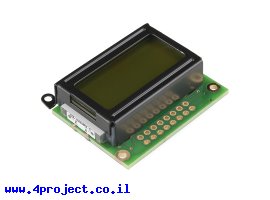 תמונה של מוצר LCD טקסט 8x2, שחור על ירוק, 3.3V