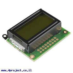 LCD טקסט 8x2, שחור על ירוק, 3.3V