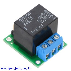 ממסר SPDT אטום, 5A@250VAC - סליל 5V - ערכה מורכבת