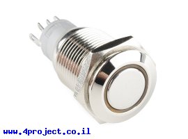 תמונה של מוצר כפתור מתכתי 16 מ"מ - לחיצה רגעית - צהוב - לא מתאים למחבר