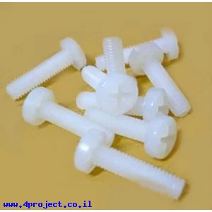 בורג פיליפס ראש עגול M3x12mm - פלסטיק