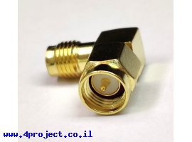 תמונה של מוצר מתאם 90 מעלות SMA זכר ל-SMA נקבה