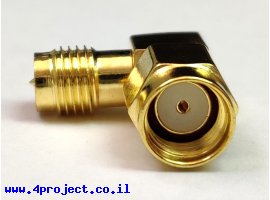 תמונה של מוצר מתאם 90 מעלות RP-SMA זכר ל-RP-SMA נקבה
