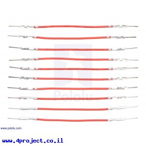 חוט גישור ללא מארז - זכר/זכר 5 ס"מ - חבילה של 10 אדומים