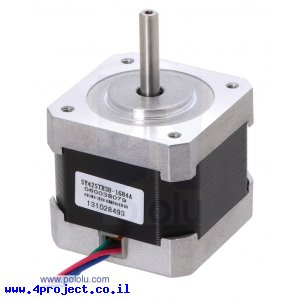 מנוע צעד 200 צעדים, 42.3x38 מ"מ, 2.8V/1.7A