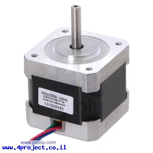 מנוע צעד 200 צעדים, 42.3x38 מ"מ, 2.8V/1.7A