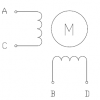 מנוע צעד 200 צעדים, 42.3x38 מ"מ, 2.8V/1.7A