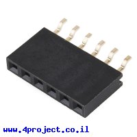 מחבר שורה נקבה - 1x6 שוכב - להלחמת SMD