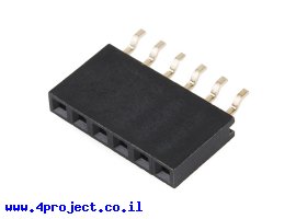 תמונה של מוצר מחבר שורה נקבה - 1x6 שוכב - להלחמת SMD